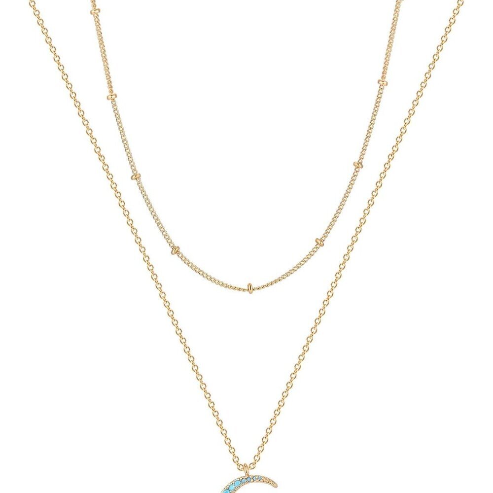 Layered Heart Necklace Pendant Handmade 18k Gold Plated Dainty Gold Choker Arrow
